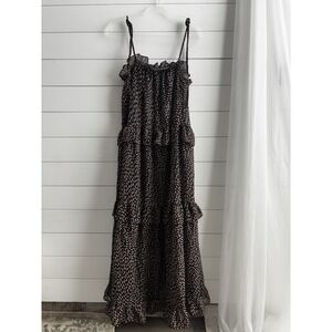 Who What Wear Black Ruffle Dress